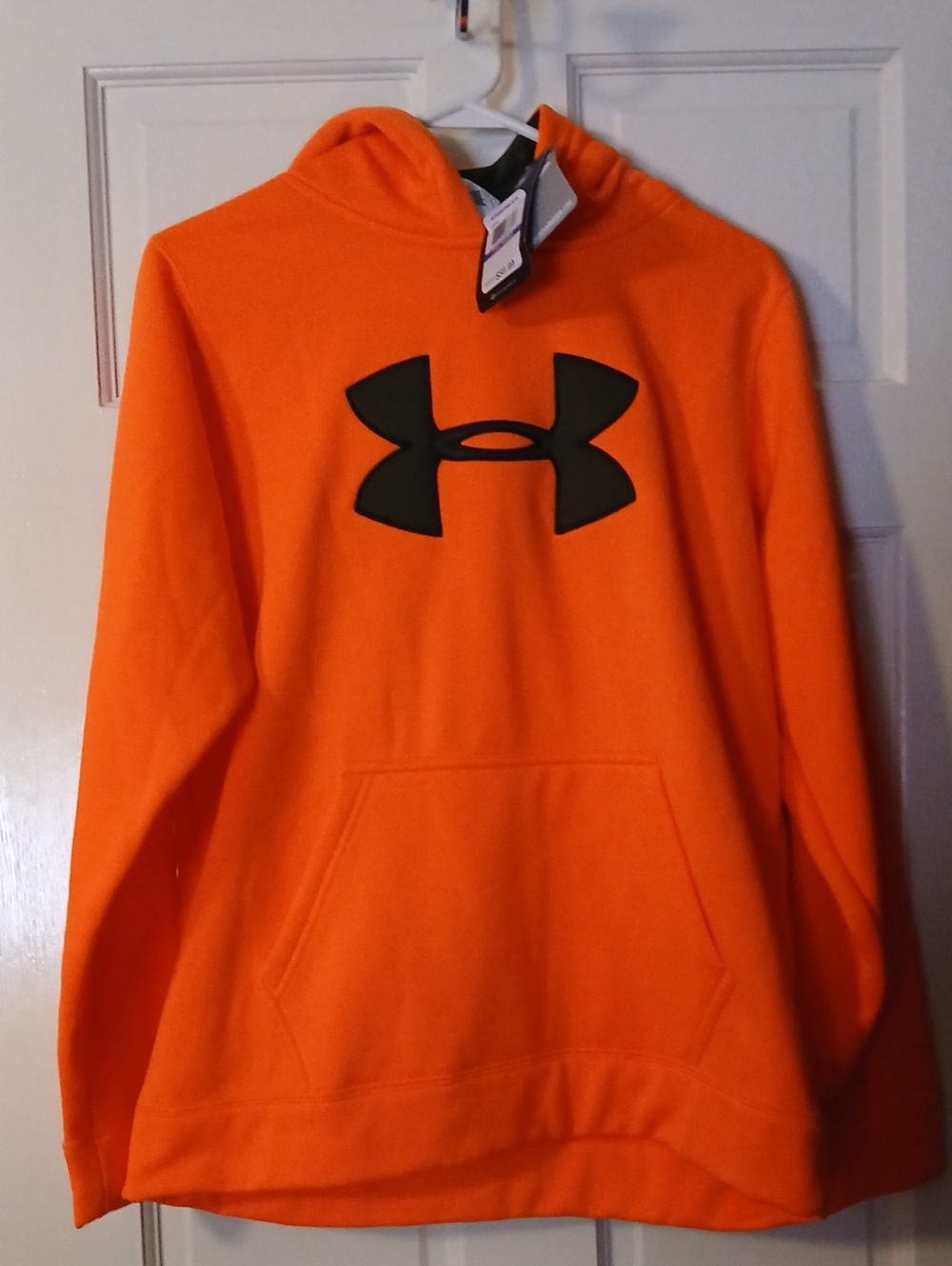 Under Armour Youth Large Orange Logo Hoodie Sweater
